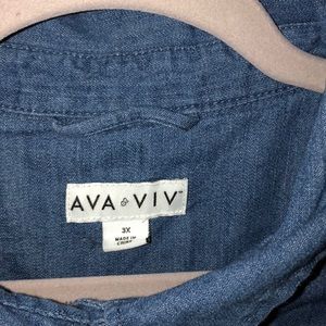 Ava & Viv Tops - Long denim button up shirt, 3x Ava & Viv Tops - Long denim button up shirt, 3x